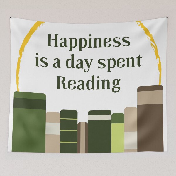 Item preview, Happiness is a Day Spent Reading | Green | White designed and sold by Wintre2.