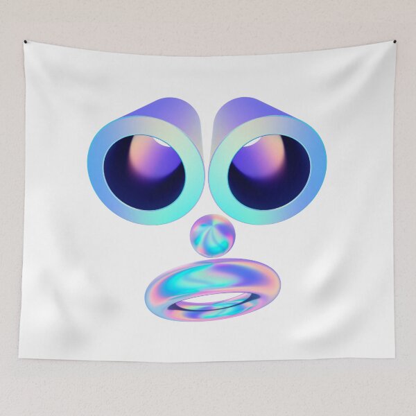 Item preview, 3D gradient saturated rainbow color in the shape of a face designed and sold by Scopestor.
