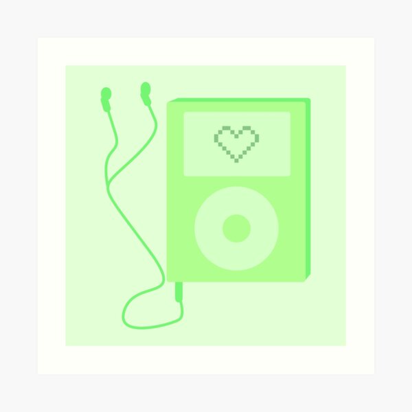 "Grüner Y2K Ästhetischer Mp3Player aus den frühen 2000er Jahren" Kunstdruck von CreationsByEm