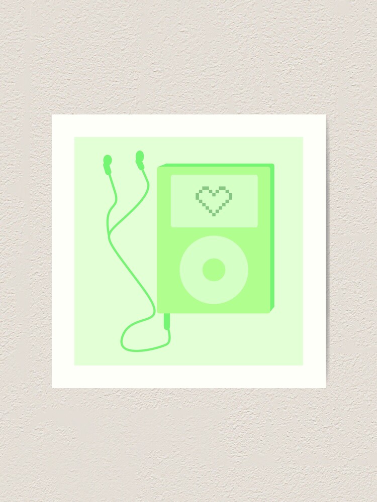 "Grüner Y2K Ästhetischer Mp3Player aus den frühen 2000er Jahren" Kunstdruck von CreationsByEm