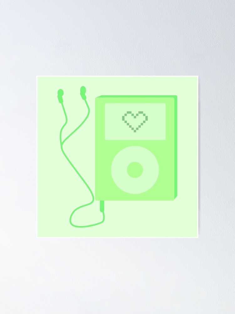 "Grüner Y2K Ästhetischer Mp3Player aus den frühen 2000er Jahren" Poster von CreationsByEm