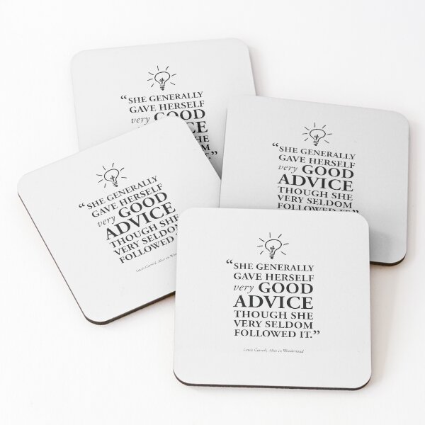 Item preview, Good Advice - Alice in Wonderland Book Quote in Black designed and sold by GoodOldBooks.