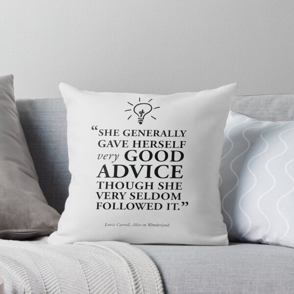 Item preview, Good Advice - Alice in Wonderland Book Quote in Black designed and sold by GoodOldBooks.
