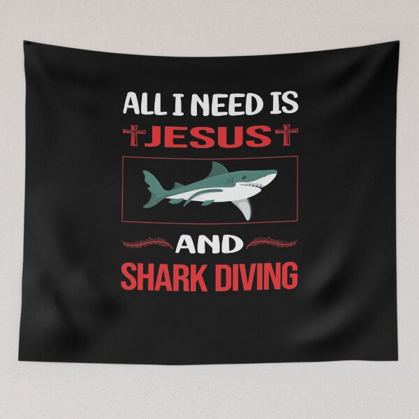 Item preview, Funny Jesus Shark Diving Diver designed and sold by SunnyShop123.