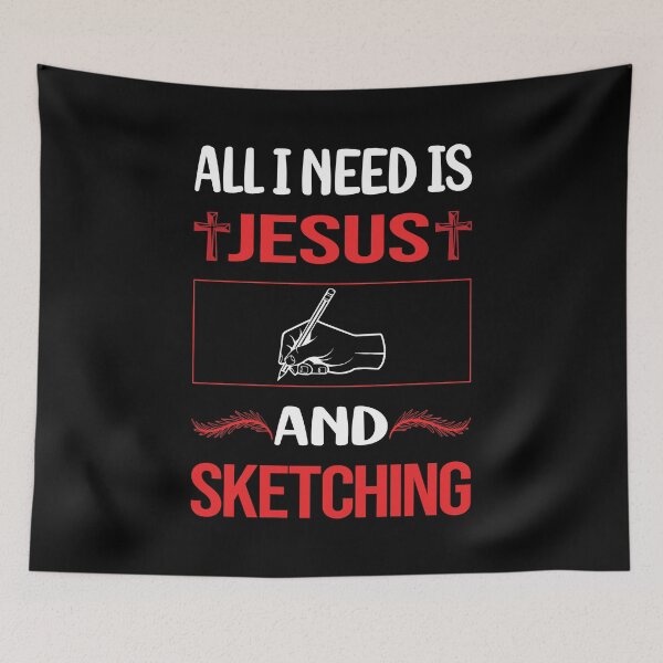Item preview, Funny Jesus Sketching designed and sold by SunnyShop123.