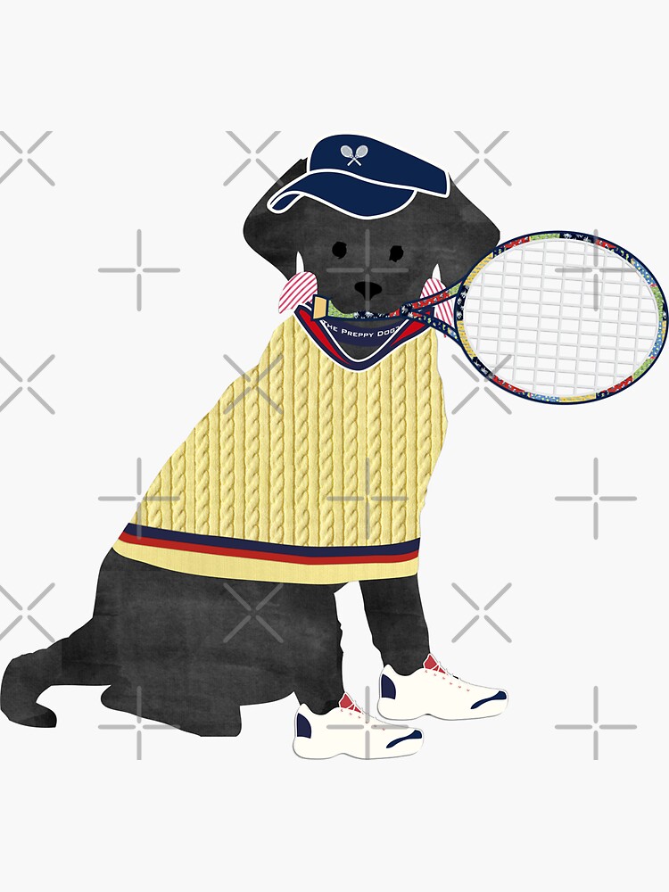 Preppy Chocolate Lab Lacrosse Dog Sticker for Sale by emrdesigns