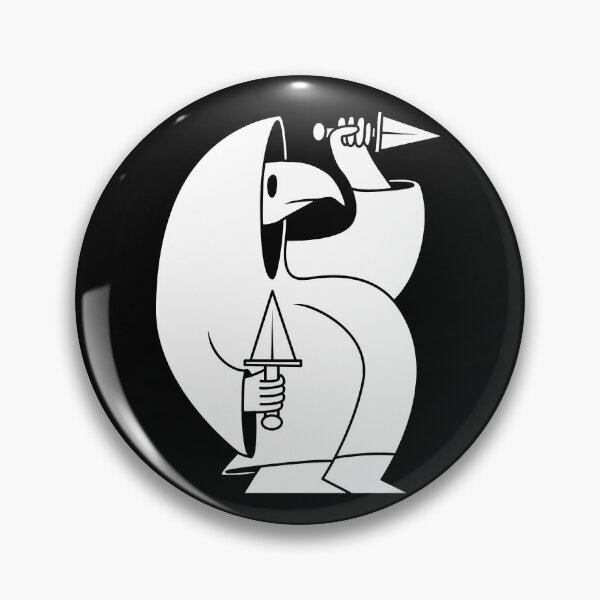 Item preview, Bird Guy with Knives (black background) designed and sold by Owl-n-bear.