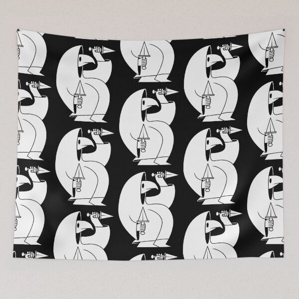 Item preview, Bird Guy with Knives (black background) designed and sold by Owl-n-bear.