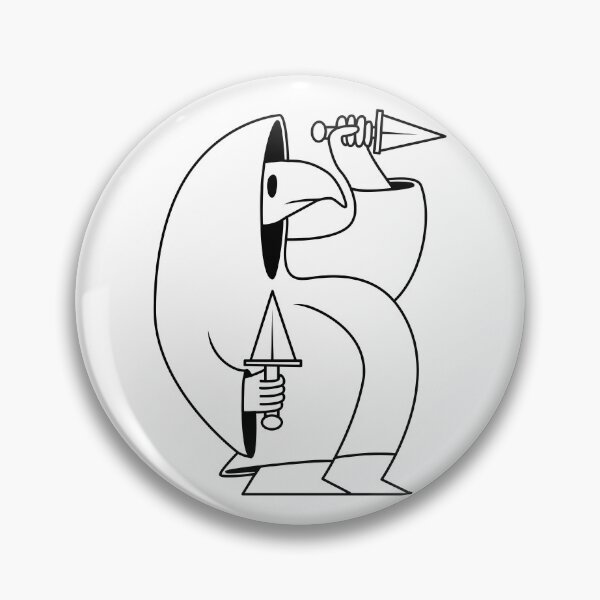 Item preview, Bird Guy with Knives (white background) designed and sold by Owl-n-bear.