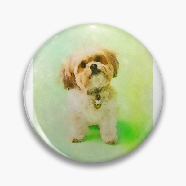 Item preview, Portait of a cute shitzu dog. Digital watercolor painting designed and sold by Vivid Studio.