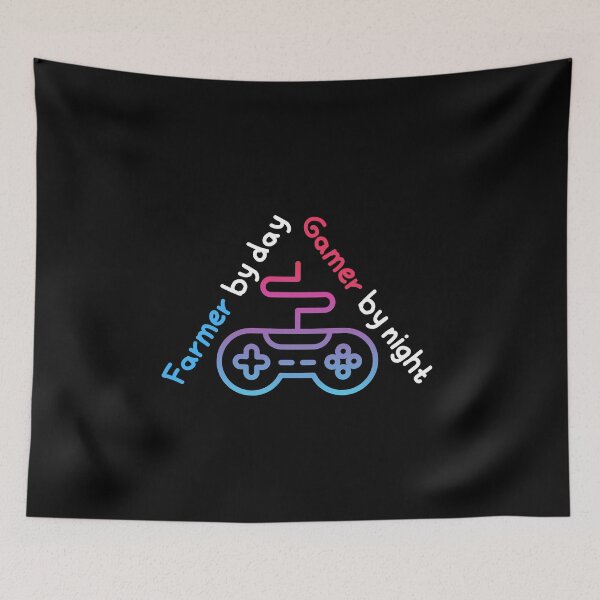 Item preview,  Farmer by day gamer by night, Funny gaming quote with a gamepad controller for gamers designed and sold by trendyshopy.