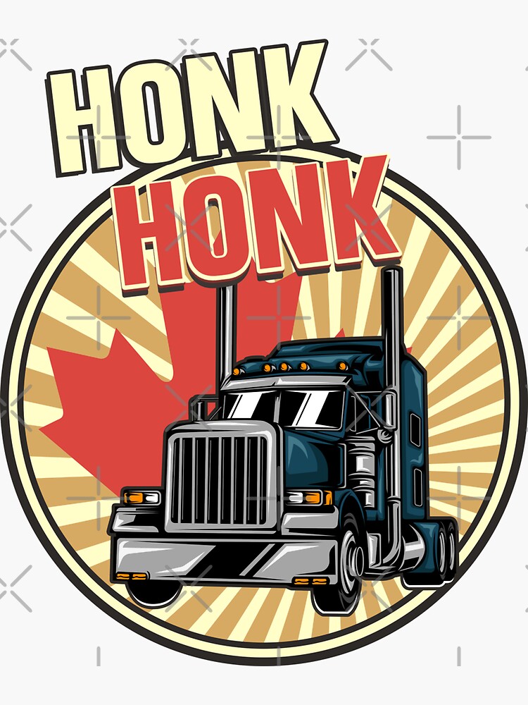 "HONK HONK Canada Truckers Freedom Convoy 2022" Sticker by abdallahmekawy Redbubble