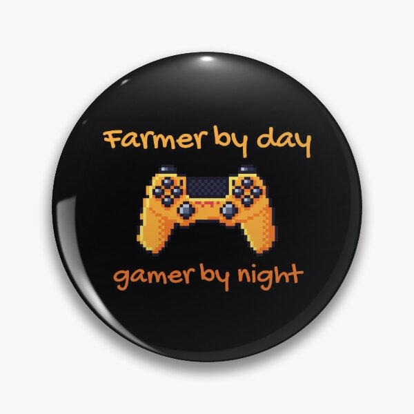Item preview,   Farmer by day gamer by night, Funny gaming quote with a gamepad controller for gamers designed and sold by trendyshopy.