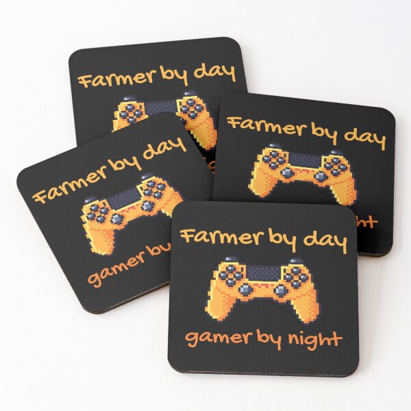Item preview,   Farmer by day gamer by night, Funny gaming quote with a gamepad controller for gamers designed and sold by trendyshopy.