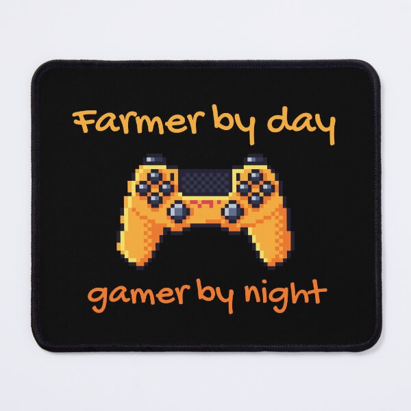 Item preview,   Farmer by day gamer by night, Funny gaming quote with a gamepad controller for gamers designed and sold by trendyshopy.