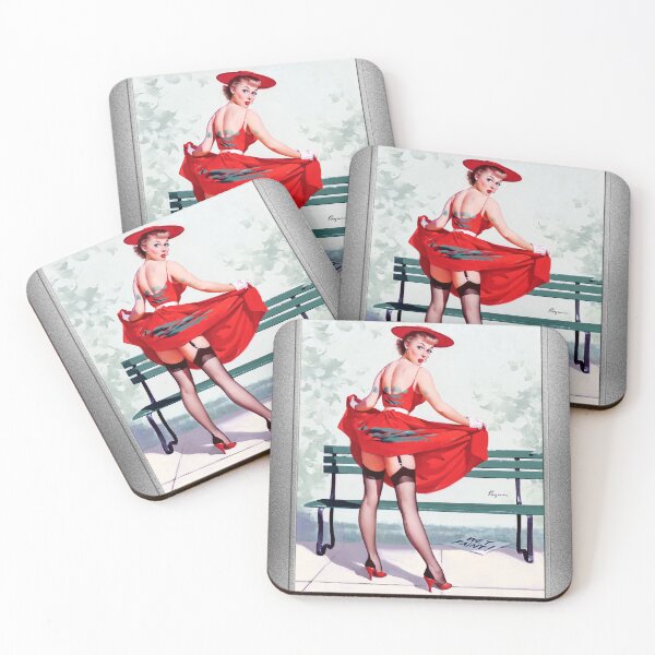 Item preview, Wet Paint by Gil Elvgren Remastered Xzendor7 Vintage Art Reproductions designed and sold by Xzendor7 Digital Art Creations.