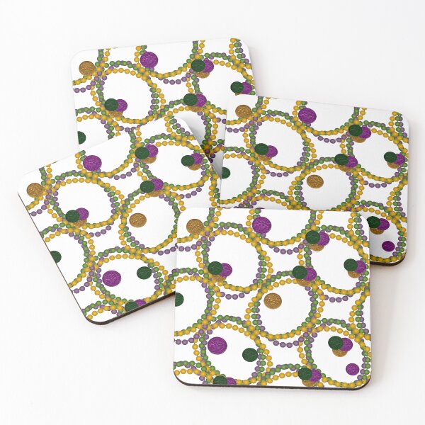 Item preview, Carnival Beads & doubloons with white background designed and sold by CelCorDesigns.