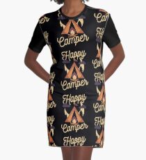 Happy Camper Graphic T-Shirt Dress