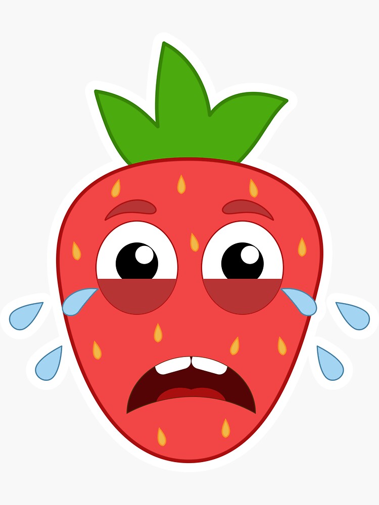 "strawberry emoji" Sticker by Dreamystar Redbubble