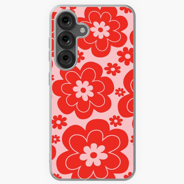 Item preview, Colorful Retro Floral Pattern Red and Pink 552 designed and sold by tonymagnerart.