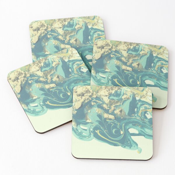 Item preview, Earthy Marbled Texture | Teal Swirl Painted Background | Gold Dust designed and sold by MiaDelelai.