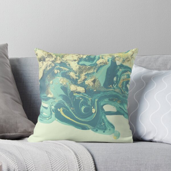 Item preview, Earthy Marbled Texture | Teal Swirl Painted Background | Gold Dust designed and sold by MiaDelelai.