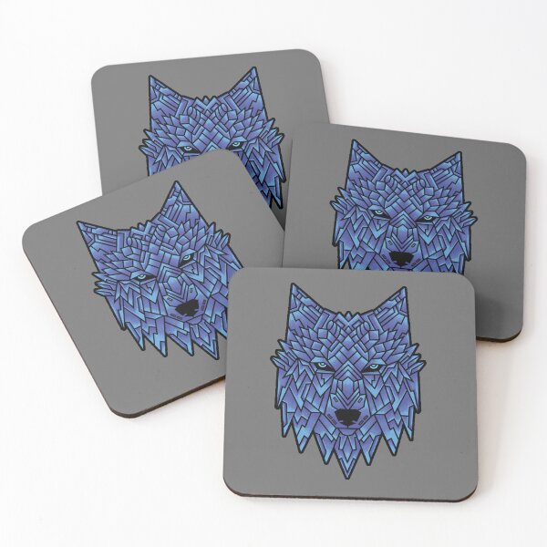 Item preview, Cabeza de lobo azteca azul Guerrero Espíritu abstracto Animal designed and sold by NerdCulture.