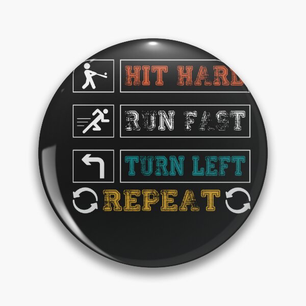 Item preview, Hit Hard Run Fast Turn Left Baseball Softball Fan designed and sold by kakarot-art.