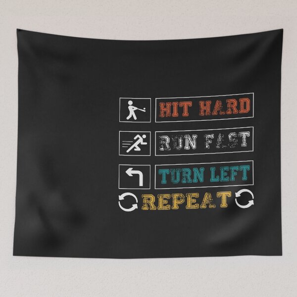 Item preview, Hit Hard Run Fast Turn Left Baseball Softball Fan designed and sold by kakarot-art.