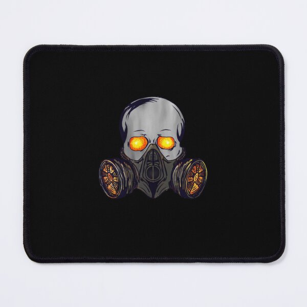 Item preview, gas masked fiery eyed skull designed and sold by ohsomenerd.