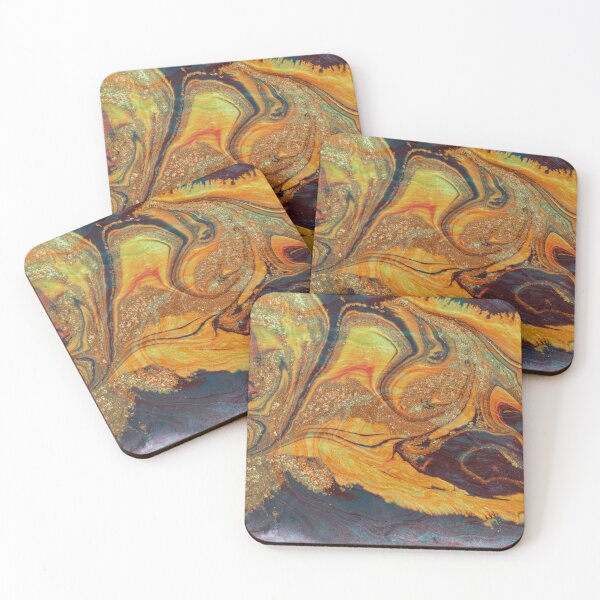 Item preview, Gold and Orange Retro Art Deco Swirl Background Design | Painted Texture designed and sold by MiaDelelai.