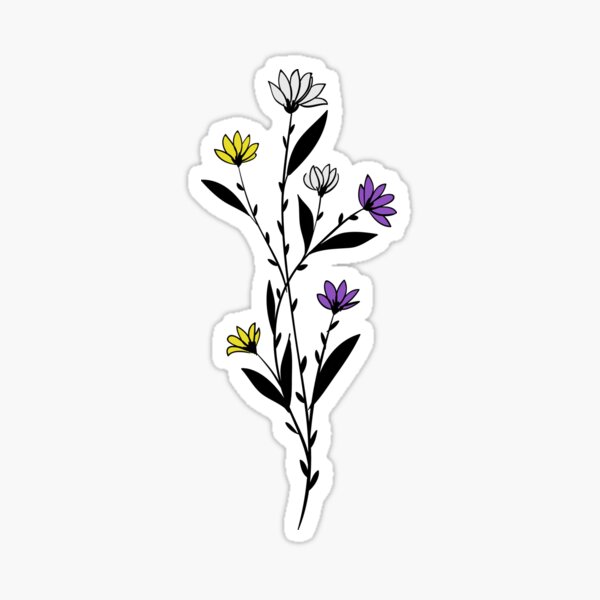 subtle floral knife - genderqueer Sticker for Sale by spirit-tomb