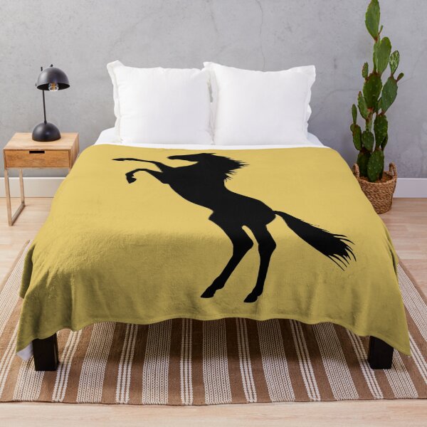 Item preview, Black rearing horse silhouette mustard yellow designed and sold by PICbyFemke.