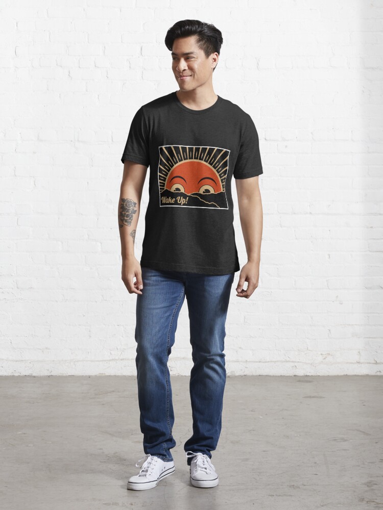 Alternate view of Wake Up Orange Sun Rays Illustration Essential T-Shirt
