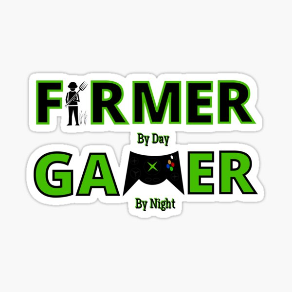 Farmer By Day Gamer By Night Merch Sticker