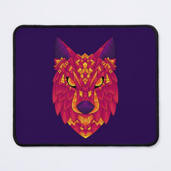 Item preview, Fire Red Aztec Wolf Head Warrior Abstract Flame Spirit Animal Aztecs designed and sold by NerdCulture.