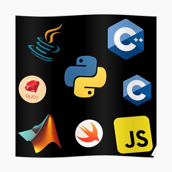 " coding language logos pack" Poster by BluePencilArt | Redbubble