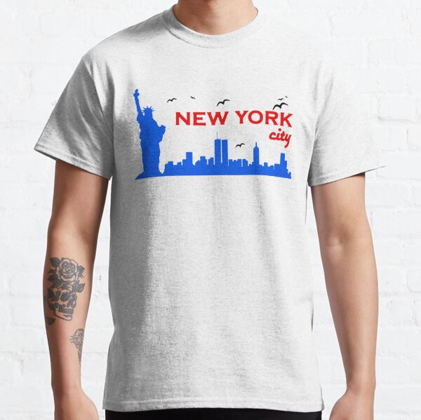 Men's Mitchell & Ness MLB New York Yankees Statue of Liberty Skyline  Graphic T-Shirt