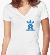 ODDIDAS Women's Fitted V-Neck T-Shirt