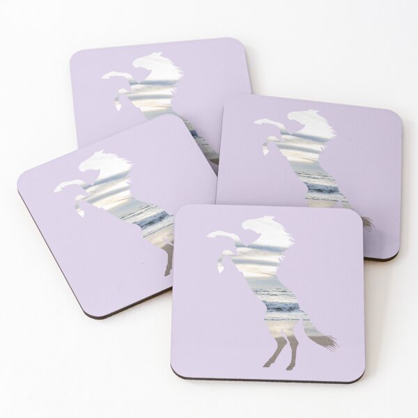 Item preview, Horse rearing seaside silhouette with a purple background  designed and sold by PICbyFemke.