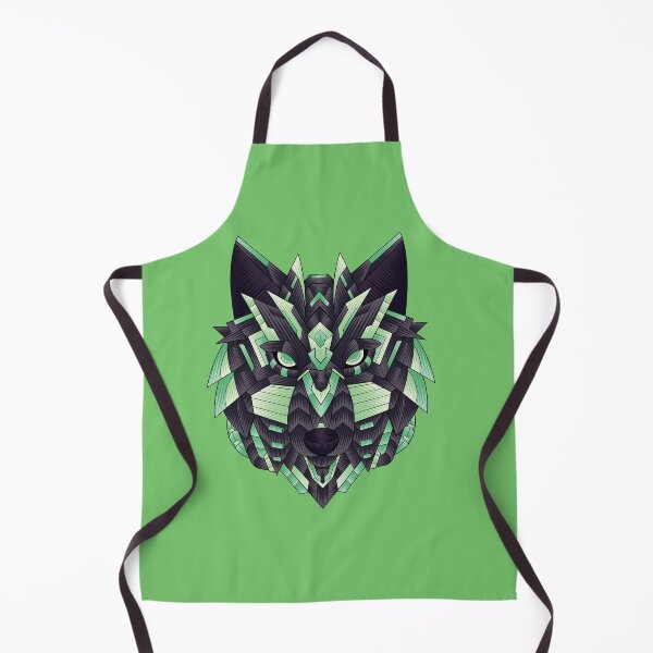 Item preview, Cabeza de lobo azteca verde neón Guerrero Espíritu abstracto Animal designed and sold by NerdCulture.