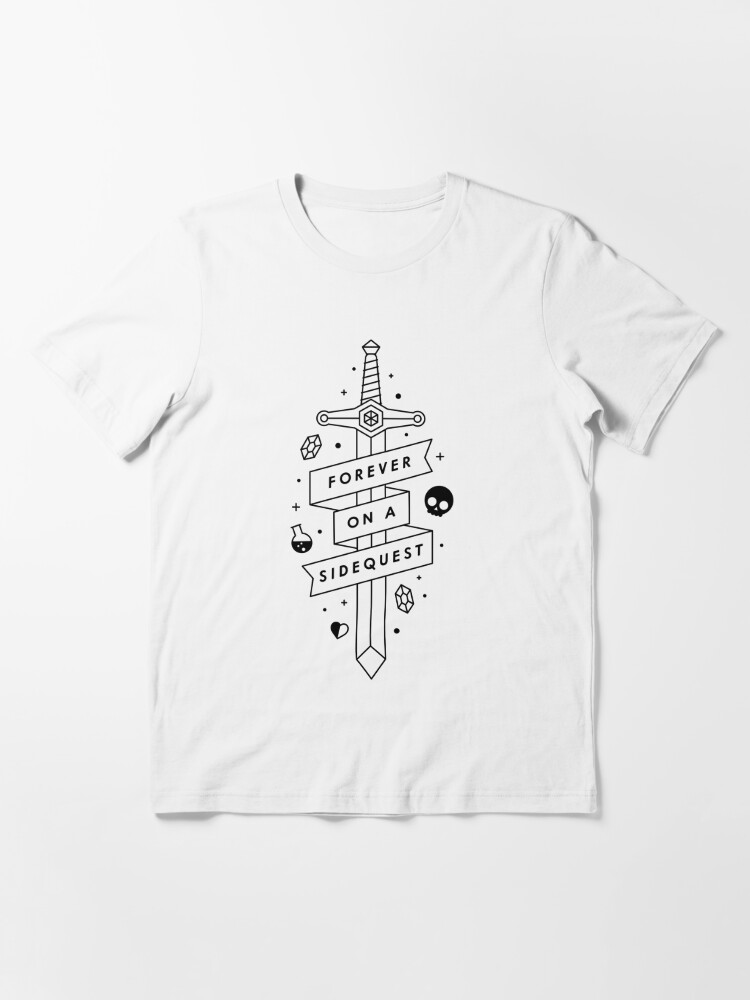 Forever on a side quest - Video games tattoo line drawing Essential  T-Shirt for Sale by thedesigngarden