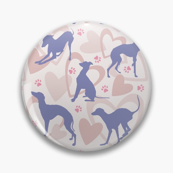 Item preview, Italian Greyhound Periwinkle violet Silhouettes Hearts Cute Pattern designed and sold by edrawings38.