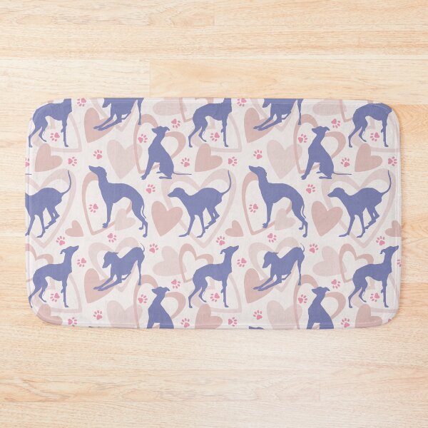 Item preview, Italian Greyhound Periwinkle violet Silhouettes Hearts Cute Pattern designed and sold by edrawings38.