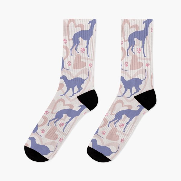 Item preview, Italian Greyhound Periwinkle violet Silhouettes Hearts Cute Pattern designed and sold by edrawings38.