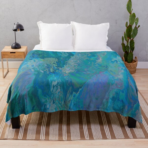 Item preview, Abstract Ocean Art Blue Waves Painting Shiny Texture designed and sold by HopefulFlower.