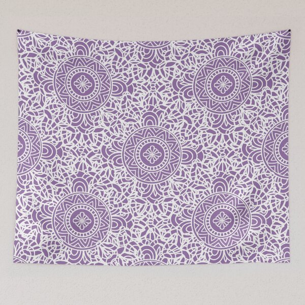 Item preview, Orchard Amethyst Purple & White Zentangle Mandala Pattern  designed and sold by MysticMagpie.