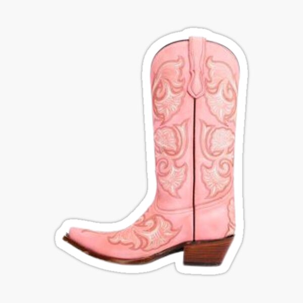 Pink Cowboy Boot Sticker For Sale By Champagnefawn Redbubble 5046