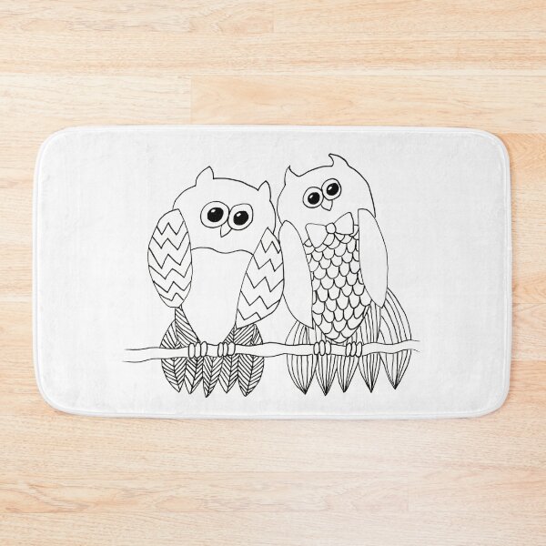 Item preview, Owls Feathers Hand Drawn Doodle Paint Colour Color Your Own designed and sold by H3designs.