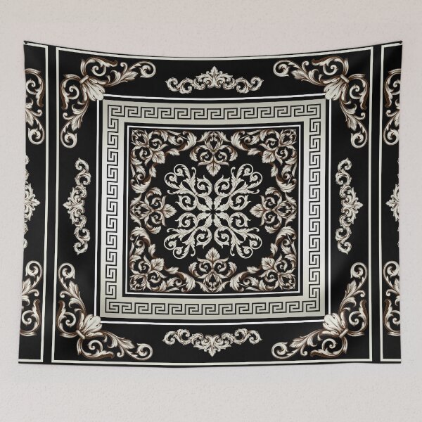 Item preview, Baroque Filigree Brown Cream Greek Meander designed and sold by Yiorgos Designs.